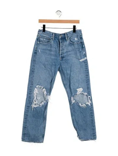 Pre-owned Agolde High-rise Straight Leg Jeans In Blue