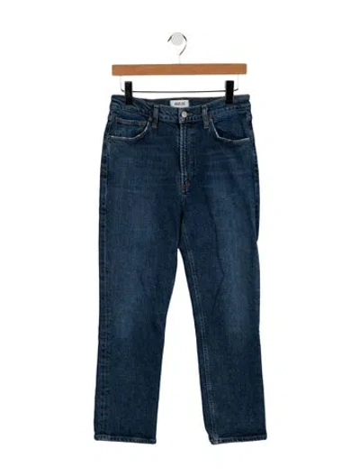 Pre-owned Agolde High-rise Straight Leg Jeans In Blue