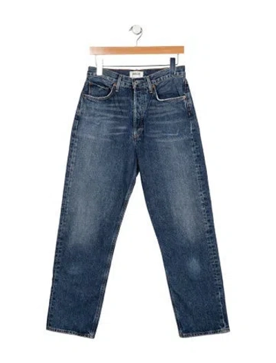 Pre-owned Agolde High-rise Straight Leg Jeans In Blue