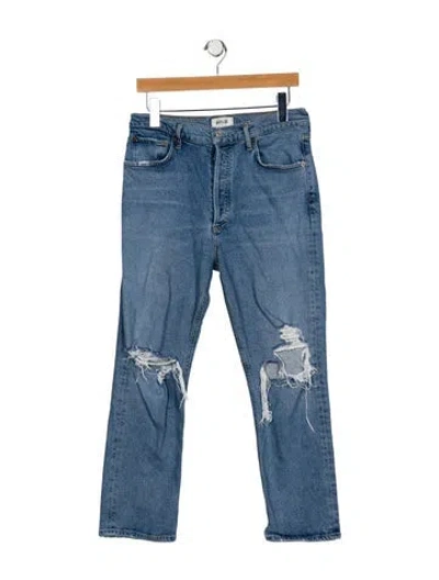 Pre-owned Agolde High-rise Straight Leg Jeans In Blue