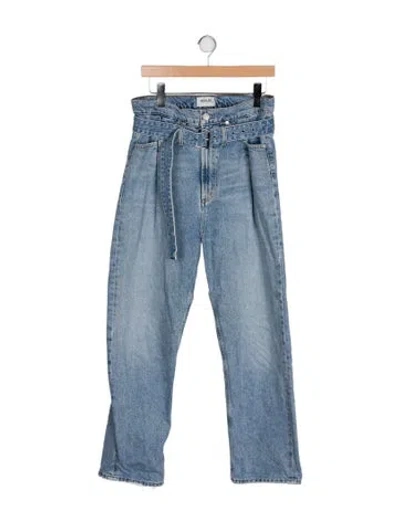 Pre-owned Agolde High-rise Straight Leg Jeans In Blue