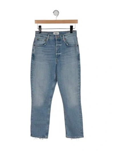 Pre-owned Agolde High-rise Straight Leg Jeans In Blue