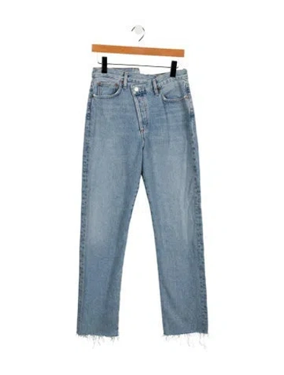 Pre-owned Agolde High-rise Straight Leg Jeans In Blue