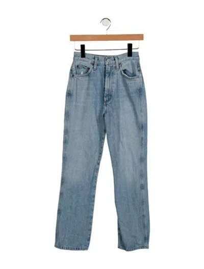 Pre-owned Agolde High-rise Straight Leg Jeans In Blue