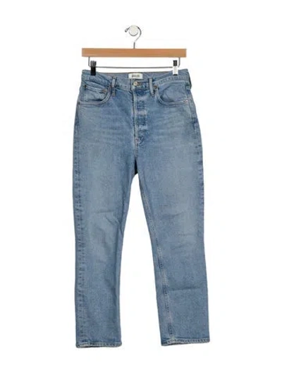 Pre-owned Agolde High-rise Straight Leg Jeans In Blue