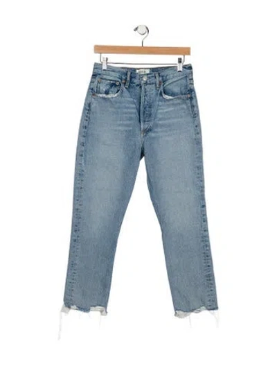 Pre-owned Agolde High-rise Straight Leg Jeans In Blue