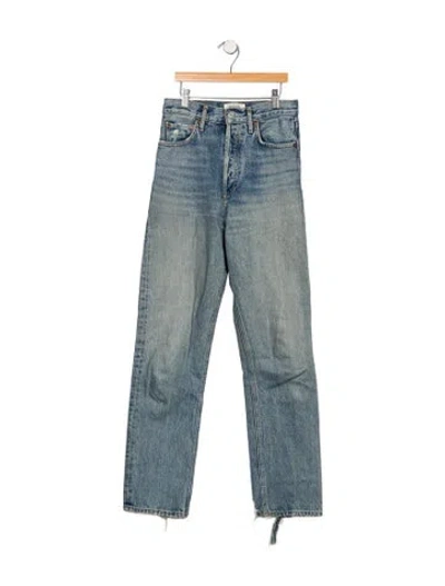 Pre-owned Agolde High-rise Straight Leg Jeans In Blue