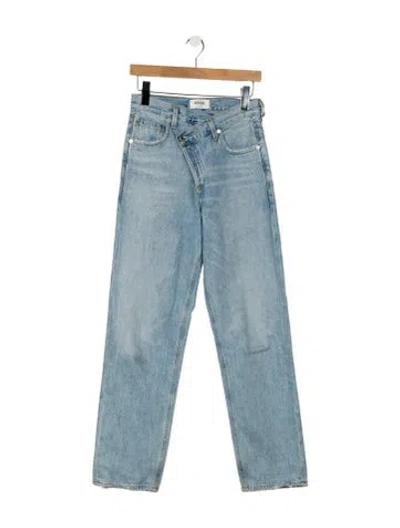 Pre-owned Agolde High-rise Straight Leg Jeans In Blue