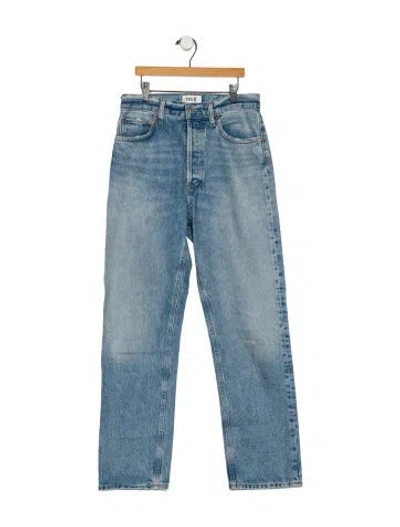 Pre-owned Agolde High-rise Straight Leg Jeans In Blue