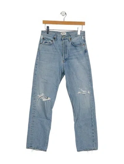 Pre-owned Agolde High-rise Straight Leg Jeans In Blue
