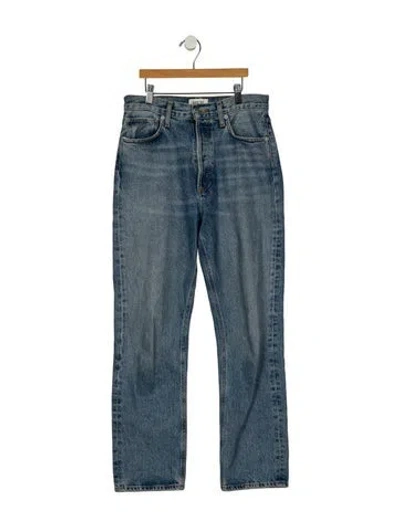 Pre-owned Agolde High-rise Straight Leg Jeans In Blue