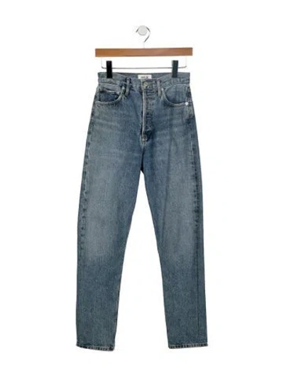 Pre-owned Agolde High-rise Straight Leg Jeans In Blue