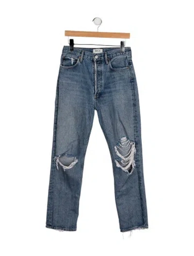 Pre-owned Agolde High-rise Straight Leg Jeans In Blue