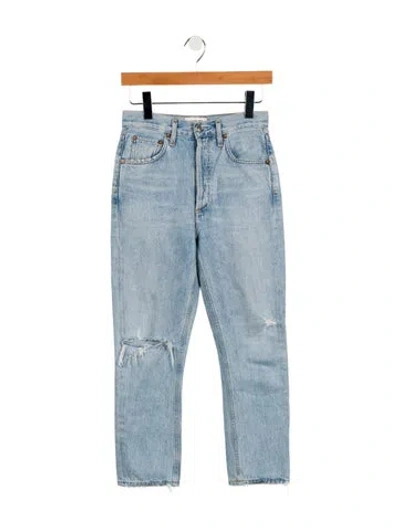 Pre-owned Agolde High-rise Straight Leg Jeans In Blue