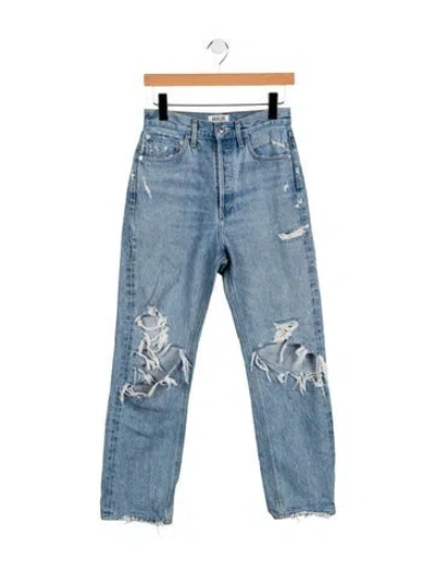 Pre-owned Agolde High-rise Straight Leg Jeans In Blue
