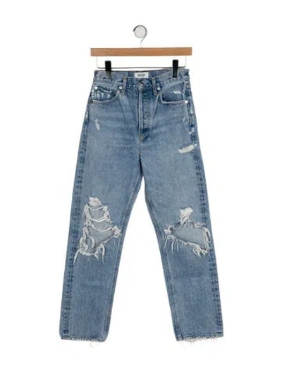 Pre-owned Agolde High-rise Straight Leg Jeans In Blue