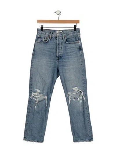 Pre-owned Agolde High-rise Straight Leg Jeans In Blue