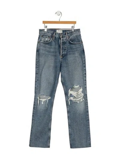 Pre-owned Agolde High-rise Straight Leg Jeans In Blue