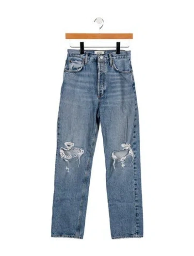 Pre-owned Agolde High-rise Straight Leg Jeans In Blue