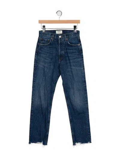 Pre-owned Agolde High-rise Straight Leg Jeans In Blue