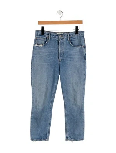 Pre-owned Agolde High-rise Straight Leg Jeans In Blue