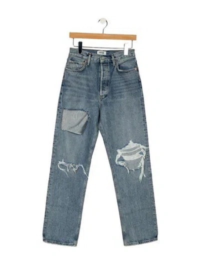 Pre-owned Agolde High-rise Straight Leg Jeans In Blue