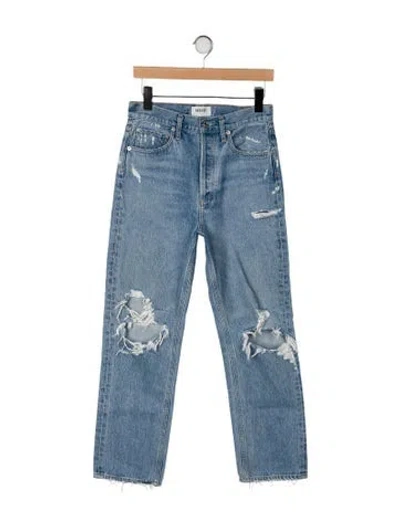 Pre-owned Agolde High-rise Straight Leg Jeans In Blue