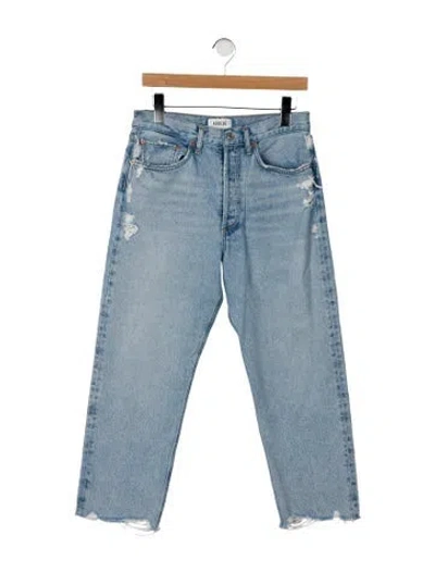 Pre-owned Agolde High-rise Straight Leg Jeans In Blue