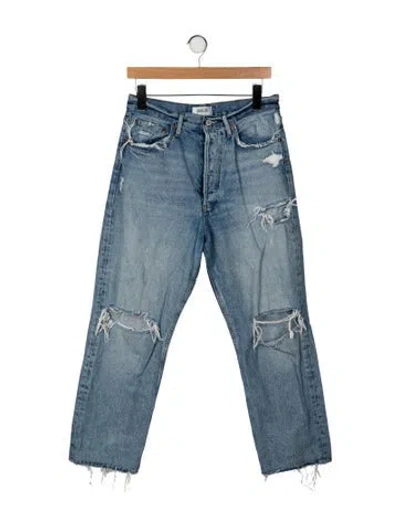 Pre-owned Agolde High-rise Straight Leg Jeans In Blue