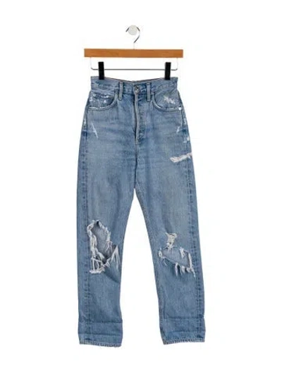 Pre-owned Agolde High-rise Straight Leg Jeans In Blue