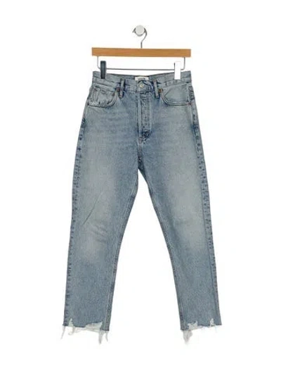 Pre-owned Agolde High-rise Straight Leg Jeans In Blue