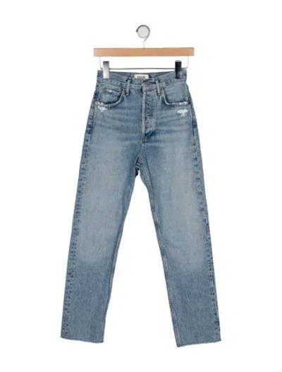 Pre-owned Agolde High-rise Straight Leg Jeans In Blue