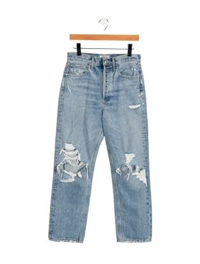 Pre-owned Agolde High-rise Straight Leg Jeans In Blue