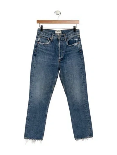 Pre-owned Agolde High-rise Straight Leg Jeans In Blue