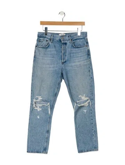 Pre-owned Agolde High-rise Straight Leg Jeans In Blue