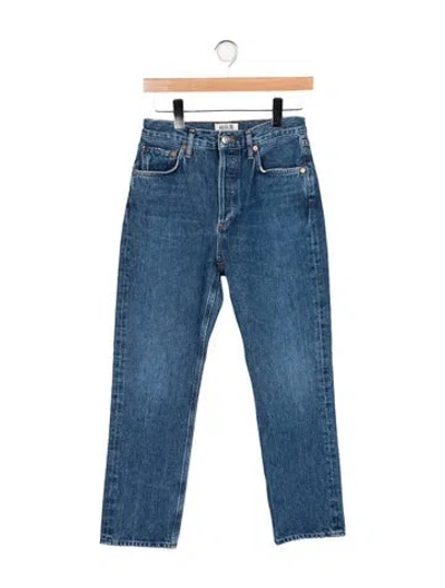 Pre-owned Agolde High-rise Straight Leg Jeans In Blue