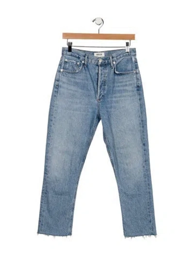 Pre-owned Agolde High-rise Straight Leg Jeans In Blue
