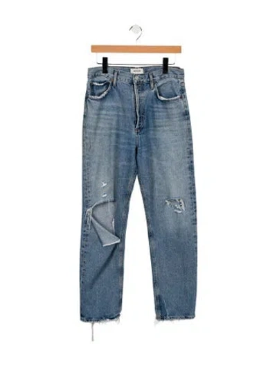 Pre-owned Agolde High-rise Straight Leg Jeans In Blue