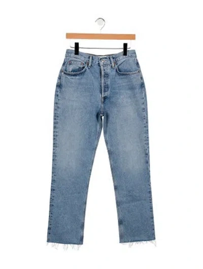 Pre-owned Agolde High-rise Straight Leg Jeans In Blue