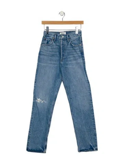 Pre-owned Agolde High-rise Straight Leg Jeans In Blue