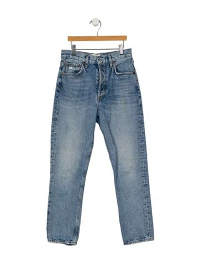 Pre-owned Agolde High-rise Straight Leg Jeans In Blue