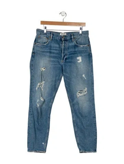 Pre-owned Agolde High-rise Straight Leg Jeans In Blue