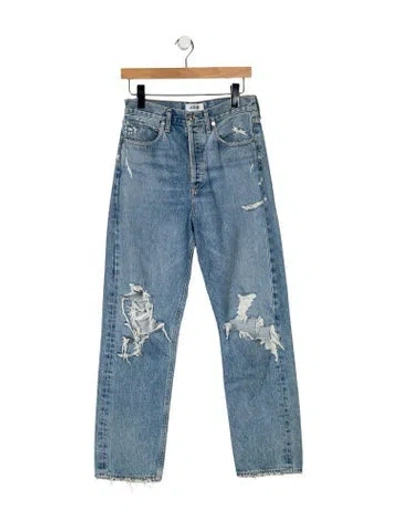 Pre-owned Agolde High-rise Straight Leg Jeans In Blue