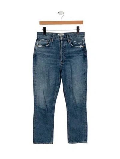 Pre-owned Agolde High-rise Straight Leg Jeans In Blue