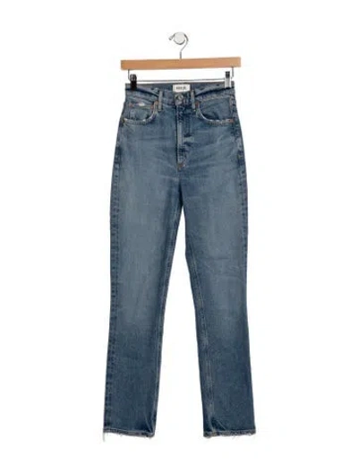 Pre-owned Agolde High-rise Straight Leg Jeans In Blue