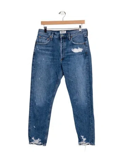 Pre-owned Agolde High-rise Straight Leg Jeans In Blue