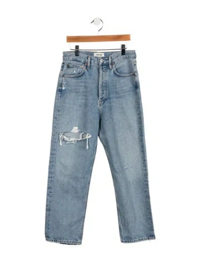 Pre-owned Agolde High-rise Straight Leg Jeans In Blue