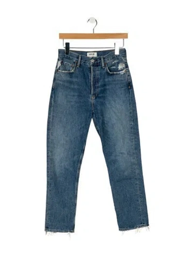 Pre-owned Agolde High-rise Straight Leg Jeans In Blue