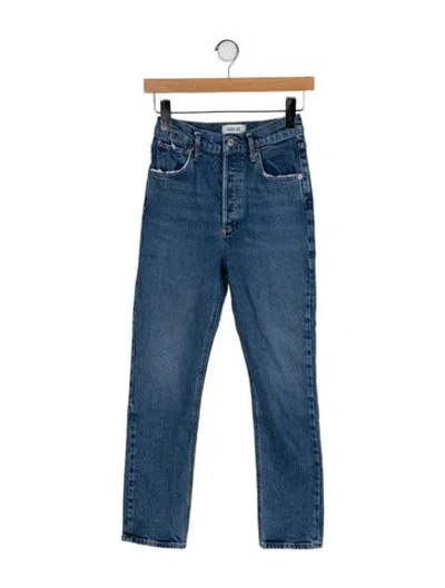Pre-owned Agolde High-rise Straight Leg Jeans In Blue