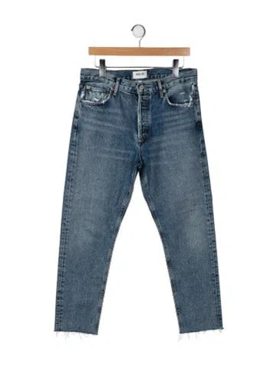 Pre-owned Agolde High-rise Straight Leg Jeans In Blue